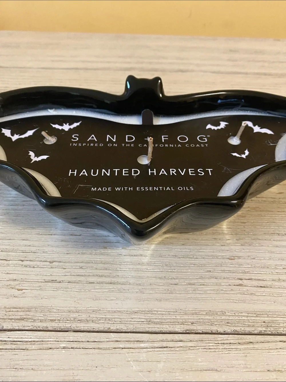 Sand + Fog Haunted Harvest Black Bat-Shaped Candle